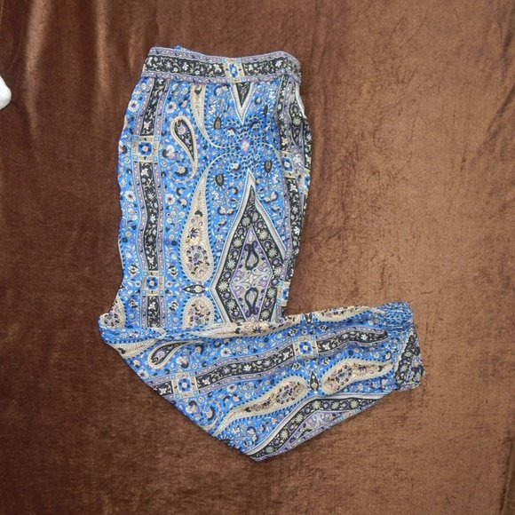 NWT Kobi Halperin Tristin Azure Multicolor Paisley Print Harem Jogger Pants XXL - Picture 6 of 9